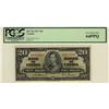 Image 1 : 1937 $20 BC-25a A/E0433010 PCGS UNC64PPQ.  Vibrant colours with great embossing.