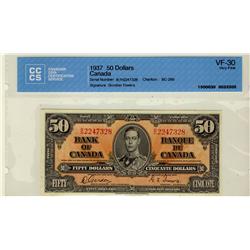 1937 $50 BC-26b #B/H2247328 CCCS VF30