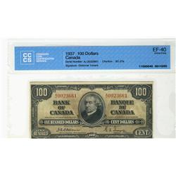 1937 $100 BC-27a #AJ0023661, CCCS EF40.