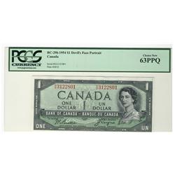 1954 $1 BC-29b #R/A3122801 PCGS UNC63PPQ