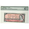 Image 1 : 1954 $2 BC-38b #JU5611187, PMG Superb Gem UNC67.