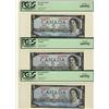 Image 1 : 1954 $5 BC-39b #Y/S2602557 PCGS UNC66PPQ and BC-39b  #P/X5448966 PCGS UNC66PPQ and BC-39b #P/X414936