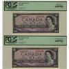 Image 1 : 1954 $10 BC-40b #E/V6438752-53 PCGS UNC64PPQ AND  PCGS UNC63PPQ