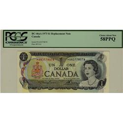 1973 $1 BC-46aA *A/N2778078 PCGS AU58