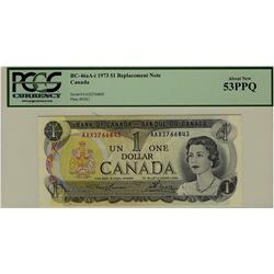 1973 $1 BC-46aA-i AAX2766843 PCGS AU53