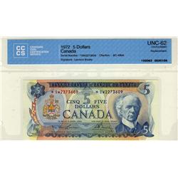 1972 $5 BC-48bA *SW2273609 CCCS UNC62