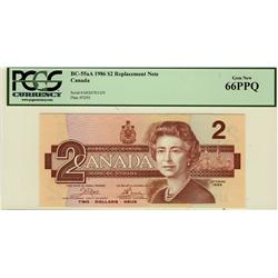 1986 $2 BC-55aA #ARX0703129 PCGS UNC66PPQ