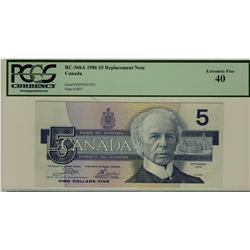 1986 $5 BC-56aA ENX0621921-Yellow PCGS EF40