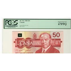 1988 $50 BC-59c #FHV4371128, PCGS Superb Gem UNC67PPQ.
