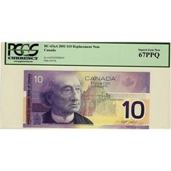 2001 $10 BC-63aA #FDZ9208619 PCGS UNC67PPQ