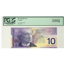 2001 $10 BC-63b #FDZ9832548, PCGS Superb Gem UNC67PPQ.