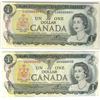 Image 1 : 1973 $1 BC-46a.  Lot of 2 Low Serial Numbered notes @GK0000030 VF & EAM000091 Choice UNC.