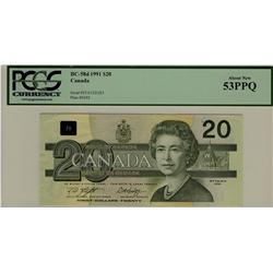RADAR 1991 $20 BC-58d EYA1221221 PCGS AU53