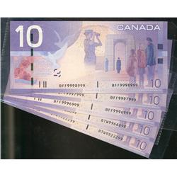 RADARS, 2008 BC-68b.  Lot includes #BFF9998999, BFF9997999, BFF9996999, BTW9966699 & BTW9922299.  Lo