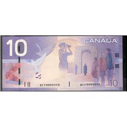 Solid, 2008 $10 BC-68b #BFF9999999.  Original AU-UNC. Light mishandling on corner.