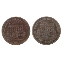 Breton: 527 Full Reverse Brockage. Prov. Of Canada, Bank of Montreal.  Very scarce.