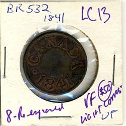 Breton: 532 CH: LC-13 1841 (8 Re-engraved) VF perhaps better. Light corrosion.