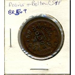 Breton: 569 1848 Devins & Bolton Montreal on USA Large 1¢ F-VF