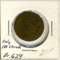 Breton: 629, A.O. Good for 5¢ in trade EF+.  Only 100 pcs. Struck