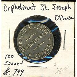 Breton: 799, Orphelinat Sty-Joseph, Ottawa.  Unc.  Only 100 pcs. Minted