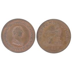 BR:960 CH LC-46A1;  Anonymous token of Lower Canada  Choice uncirculated with red luster.  Very scar