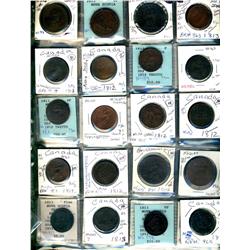 Nova scotia.  Breton 962, 963, 965. Grades vary from Good to VF.  Should be viewed. (37 pieces)