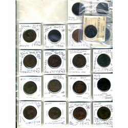 Nova scotia.  Breton 871, 874. Grades vary from Good to VF.  Should be viewed. (26 pieces)