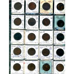 Nova scotia.  Breton 874. Grades vary from Good to VF.  Should be viewed. (31 pieces)