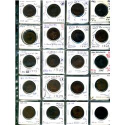 New Brunswick.  Breton 910, 912. Grades vary from Good to VF.  Should be viewed. (55 pieces)