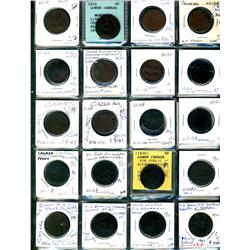 Lower Canada.  Breton 531, 532, 533, 561. Grades vary from Good to VF.  Should be viewed. (27 pieces