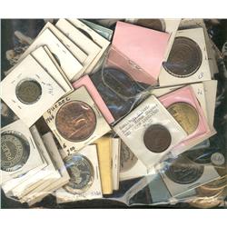 Large lot of 66 tokens and medals.  Includes, coin club medals, PEI and Maritimes medals, Sudbury me