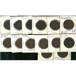 Large lot of 14 Bouquet Sous.  Includes Breton: 674, 677, 678, 679, 681, 683, 684, 685 (2), 686, 687