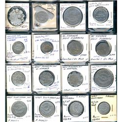 Ontario. Various dairy and merchant tokens from the following locals: Warwick, Waterdown, Waterford,