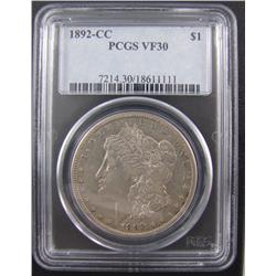US 1892-CC $1 PCGS VF30.