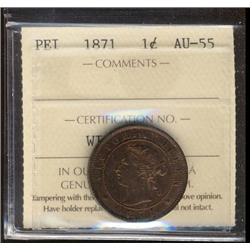 P.E.I. 1871 1¢ ICCS AU55.  Lustre and trace red.