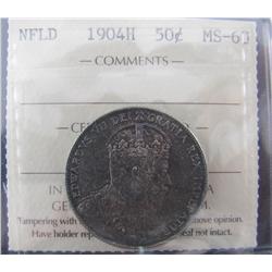 NFLD 1904H 50¢ ICCS MS60.  Lustre and intense tones.