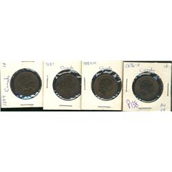 1876H, 1882H, 1887, 1899 1¢ all AU55