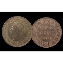 1884 1¢ MS60 with lustre