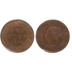 1886 1¢ Obv 2, ICCS MS64RB.  Well struck and lustrous.