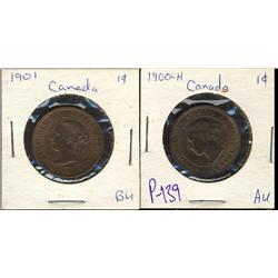 1900H, 1901 1¢ both MS60 or better.