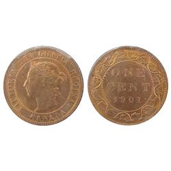 1901 1¢ ICCS MS65RD.   90% red with full lustre.