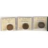 Image 1 : 1912 & 1917 1¢ MS63, 1919 MS62.  Lot of 3 ICCS graded coins designated RB except 1917 which is full 