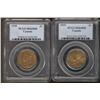 Image 1 : 1918 1¢ MS65RB & 1919 MS64RB.  Lot of 2 coins graded by PCGS.  Both lustorus.