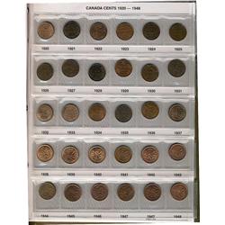 A superb and virtually complete collection of Small cent pieces.  1920 to 2001.  All the major key d