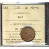 Image 1 : 1930 1¢ ICCS MS64RD. 95% red with full lustre and light rim tone on reverse.