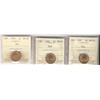 Image 1 : 1937, 1939 & 1940 1¢ ICCS MS65RD.  Lot of 3 coins.