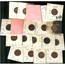 Large lot of 21 Proof-like coins.  Small cents dated between 1954 - 1981, a few duplicates.  All nic