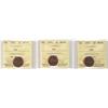 Image 1 : 1971, 1975 & 1977 1¢ ICCS MS65.  Lot of 3 coins all red.