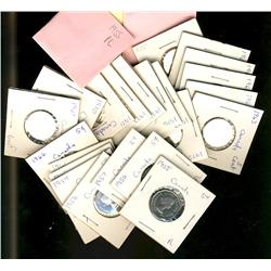 Large lot of 29 Five cents. 1955 - 1978.  A few duplicates.  All Proof-like and some choice.