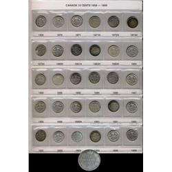 A superb and virtually complete collection of Ten cent pieces.  1858 to 2002.  All the major key dat